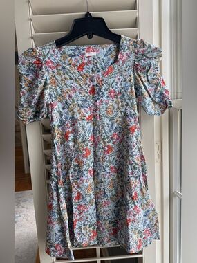 Next Direct Floral Puff Sleeve  Dress size 9